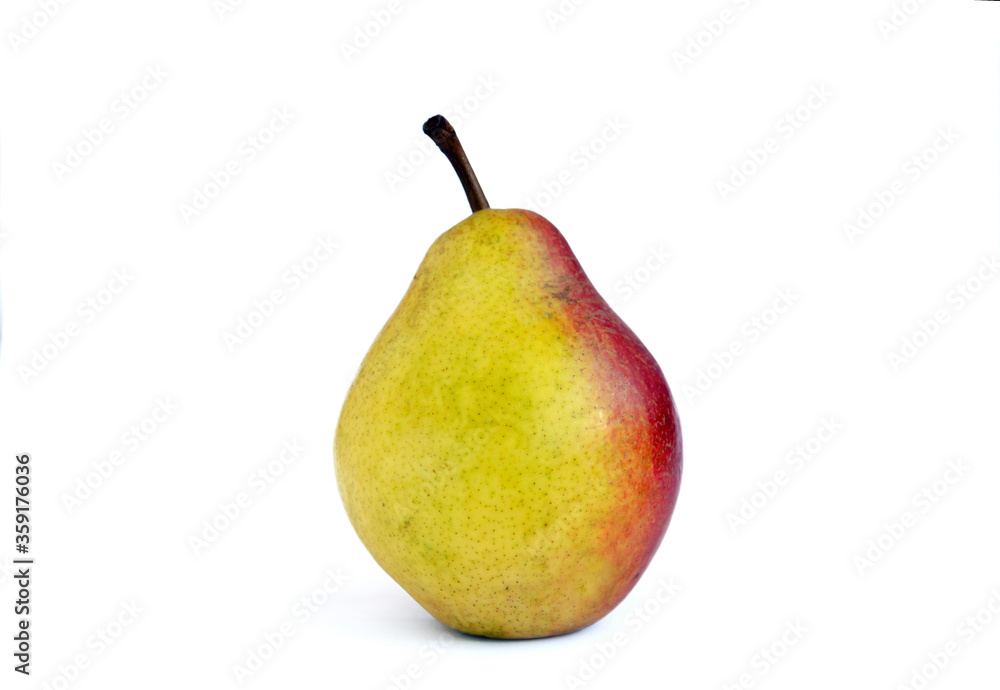 pear fruit, yellow fruits with red sides on a light background pear fruit, yellow fruits with red sides on a light background