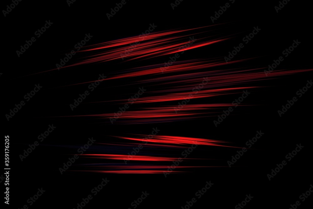 Abstract red lightning bolts in black background
