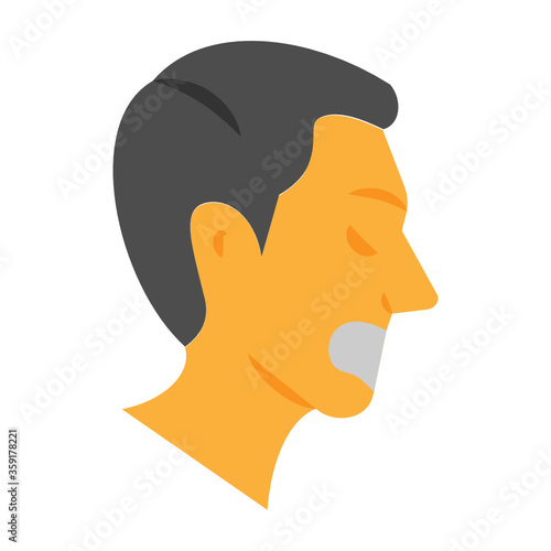 Furious Man Avatar Vector Color Icon design, Addiction and bad habits symbols on white background 