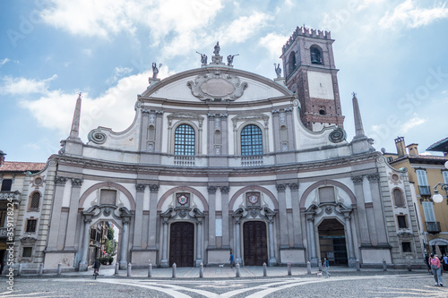 The Cathedral of Sant'Ambrogio in the Ducale Square in Vigevano © Alessio