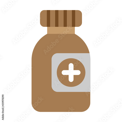 Pain Killer Pill Jar Concept Vector Color Icon Design, Addiction and bad habits symbols on white background  