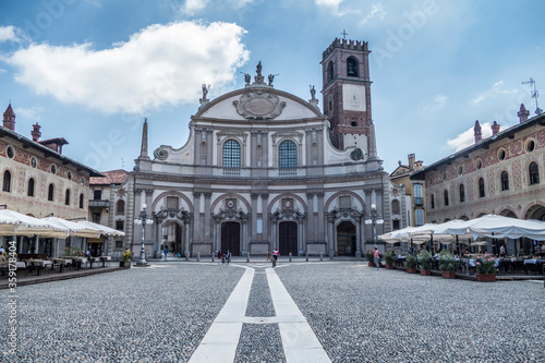 The Cathedral of Sant'Ambrogio in the Ducale Square in Vigevano