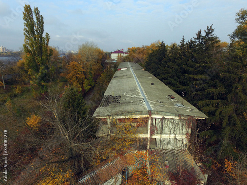 Abandoned totally marauded and vandalised sanatorium. Kiev,Ukraine photo