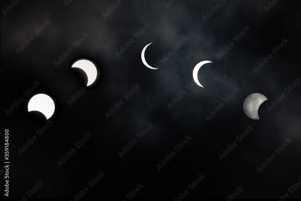 Naklejka premium An annular solar eclipse occurred on June 21, 2020