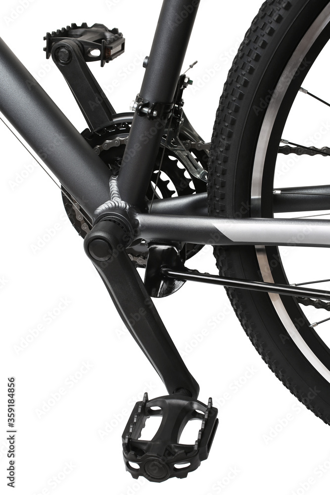 Fototapeta premium Bike close up on gear wheel, pedals and wheel