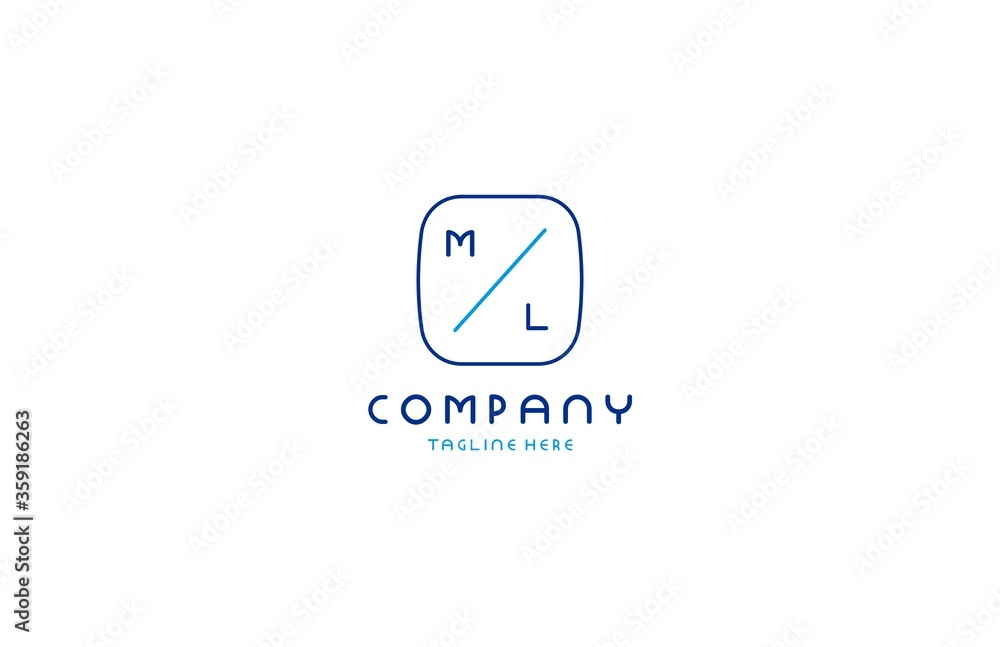Creative Modern Minimal Tech ML Letter Logo Creative Modern Minimal Tech ML Letter Logo