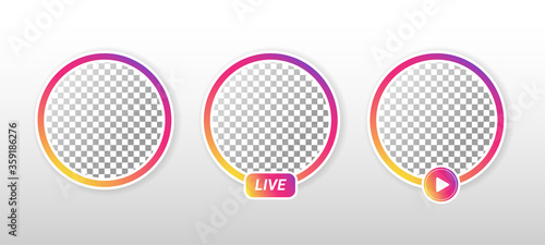 Gradient circle profile frame for live streaming on social media.