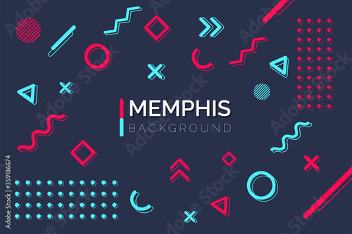 Minimal geometric memphis background with modern simple elements.