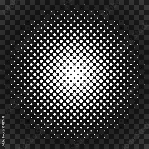 White Halftone circles, White halftone dot pattern, Vector retro style dotwork background. Comic background. halftone dotted backdrop.
