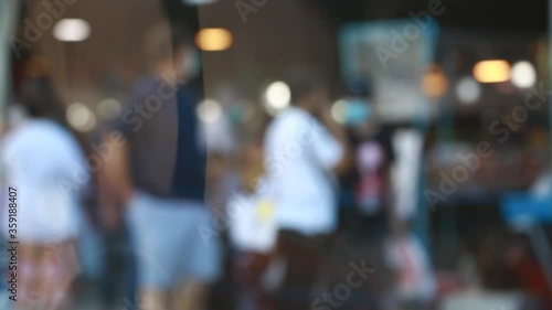Wallpaper Mural Blurry many people wearing mask and walking to shopping in the fresh market at Bangkok, Thailand. Slow motion video. Torontodigital.ca