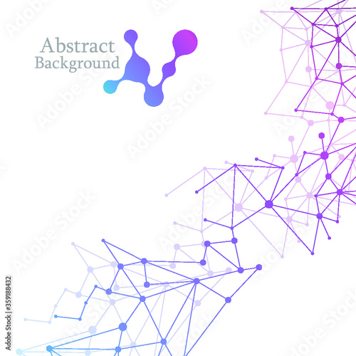 Abstract polygonal background with connecting dots and lines. Connection science background. Vector illustration.