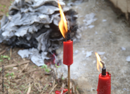close up of burning candle