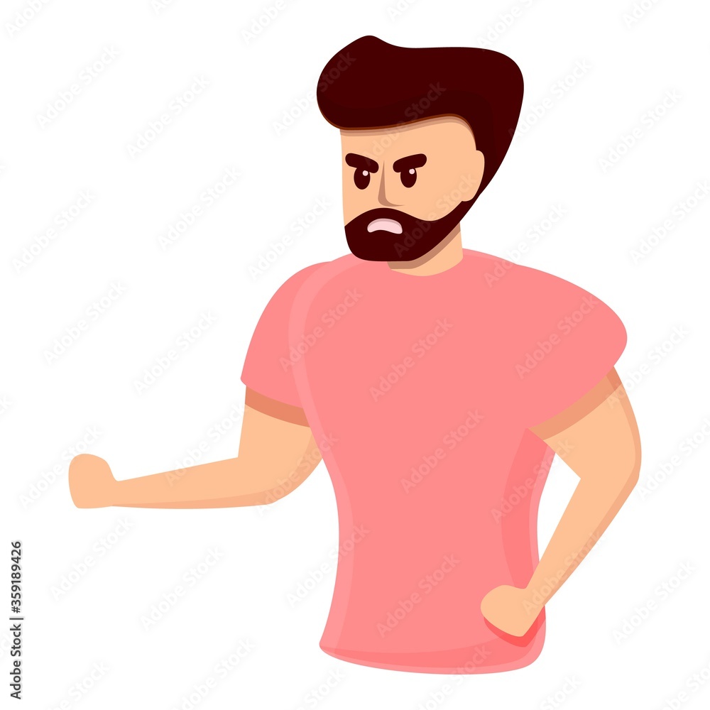 Hipster rage icon. Cartoon of hipster rage vector icon for web design isolated on white background