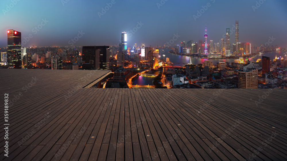 Fototapeta premium Aerial photography bird view at Shanghai bund Skyline