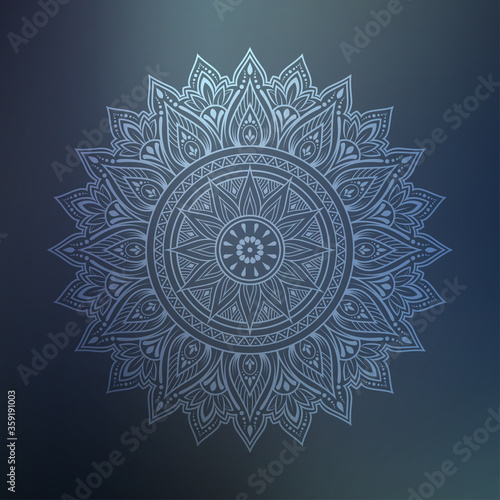 Luxury mandala background with silver arabesque pattern Arabic Islamic east style