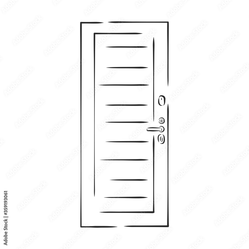 Hand Draw Sketch of Doors. door, vector sketch illustration Hand Draw Sketch of Doors. door, vector sketch illustration