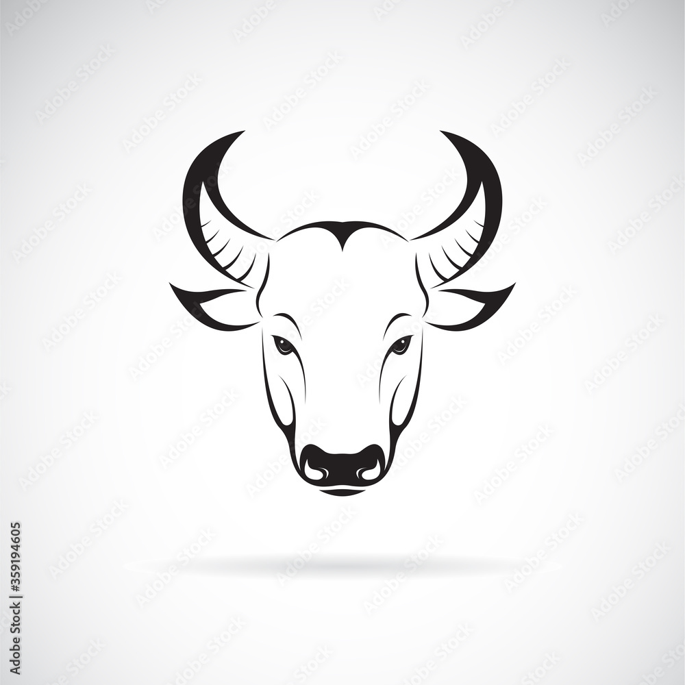 Vector of a bull head design on white background. Wild Animals. Vector of a bull head design on white background. Wild Animals.