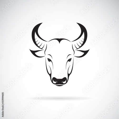 Vector of a bull head design on white background. Wild Animals.