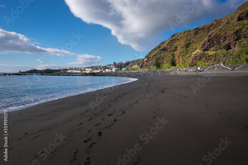 Black beach near the old town of Santa Cruz de la Palma. Canary Islands. Spain.