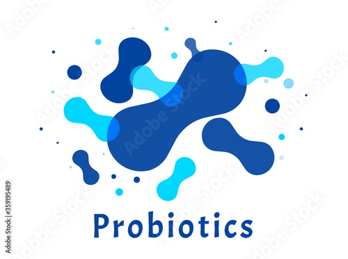 Probiotics bacteria logo.