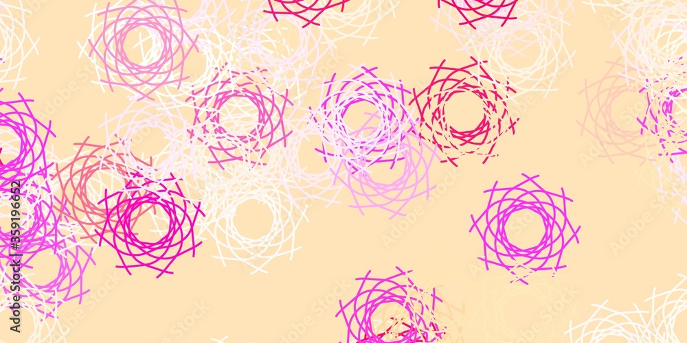 Light Pink, Yellow vector pattern with abstract shapes.