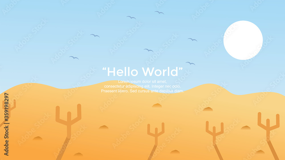 Fototapeta Premium vector banners with polygonal landscape illustration background.