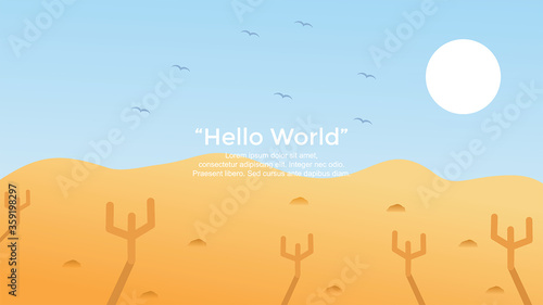 Premium vector banners with polygonal landscape illustration background.