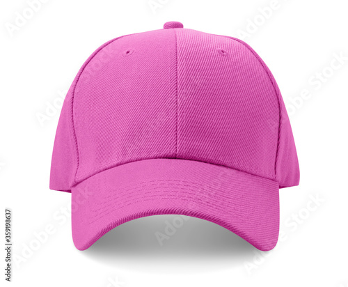 pink cap isolated on white background.