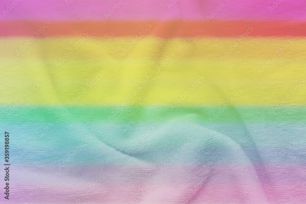 Obraz premium Soft fabric in rainbow colored. multicolor cloth texture background