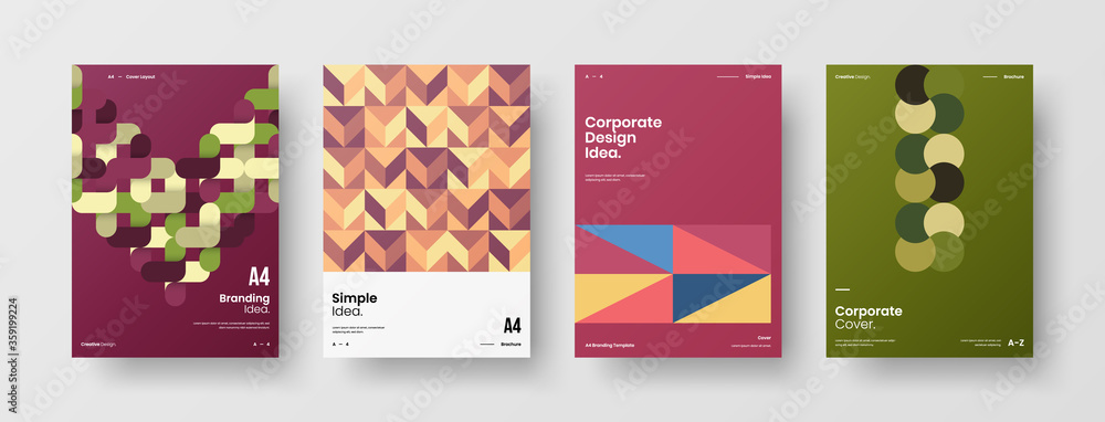 Obraz premium Abstract brochure cover vector design. Corporate identity geometric illustration template.