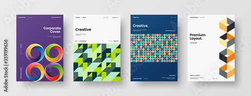 Abstract brochure cover vector design. Corporate identity geometric illustration template.