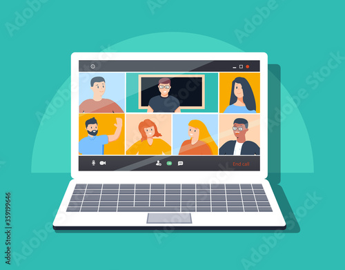 Online Class. Stay School Learn Study from home via Teleconference Web Video Conference Call During Coronavirus