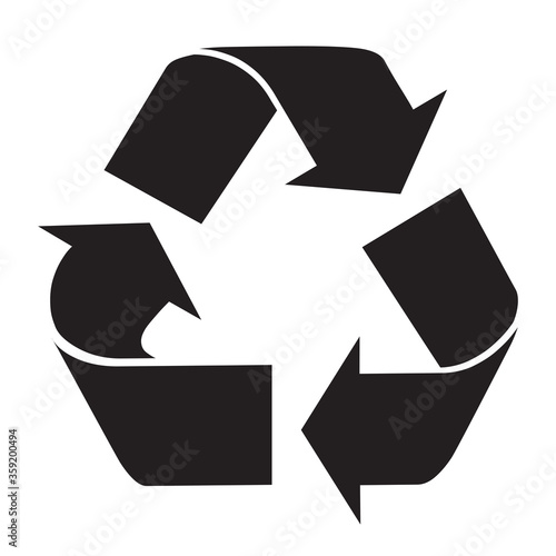 Recycle logo sign symbol icon isolated on white background