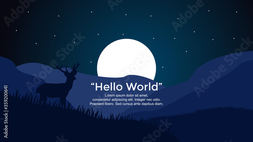 Premium vector banners with polygonal landscape illustration background.