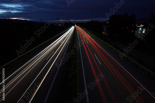 View of the A14 highway in Vorarlberg at night © Thomas