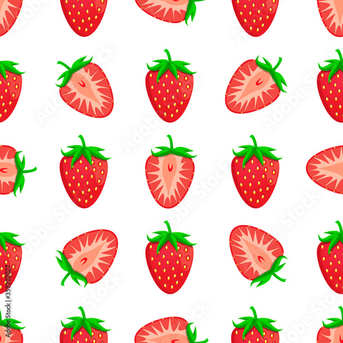 Theme big colored seamless strawberry