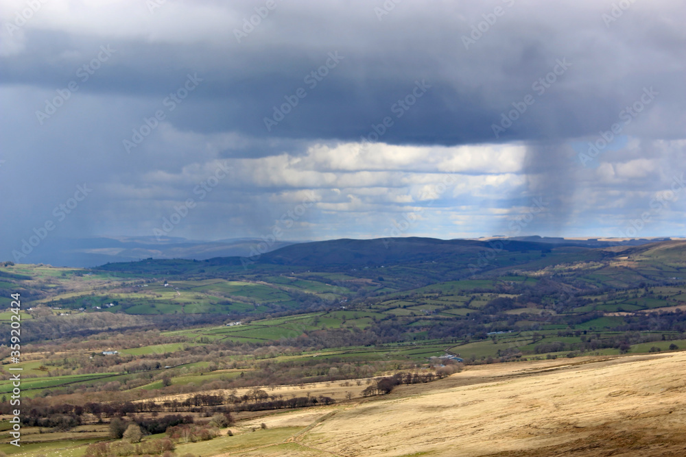 Naklejka premium Storm clouds over the Black Mountains, Wales 