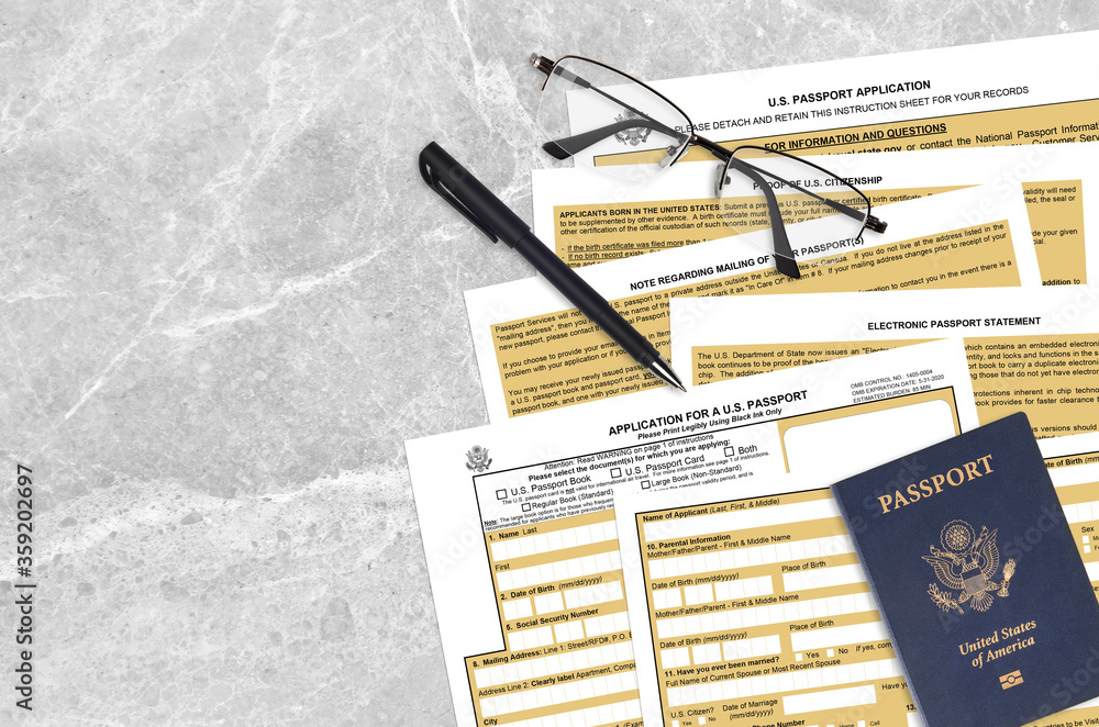 Department of State form DS11 Application for a U.S. Passport ...