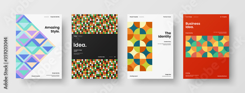 Abstract brochure cover vector design. Corporate identity geometric illustration template.