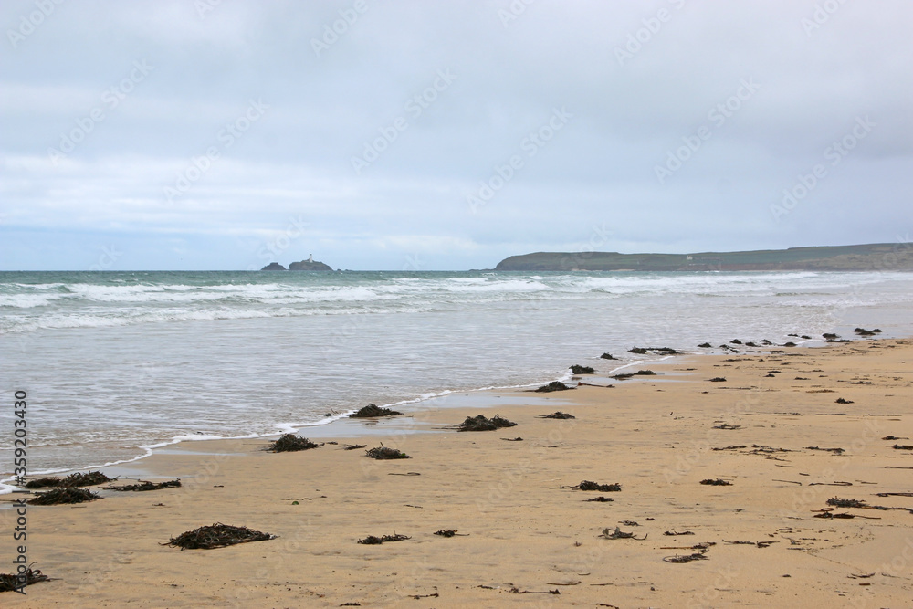 Gwythian Beach and Godrevy Lighthouse, Cornwall Gwythian Beach and Godrevy Lighthouse, Cornwall
