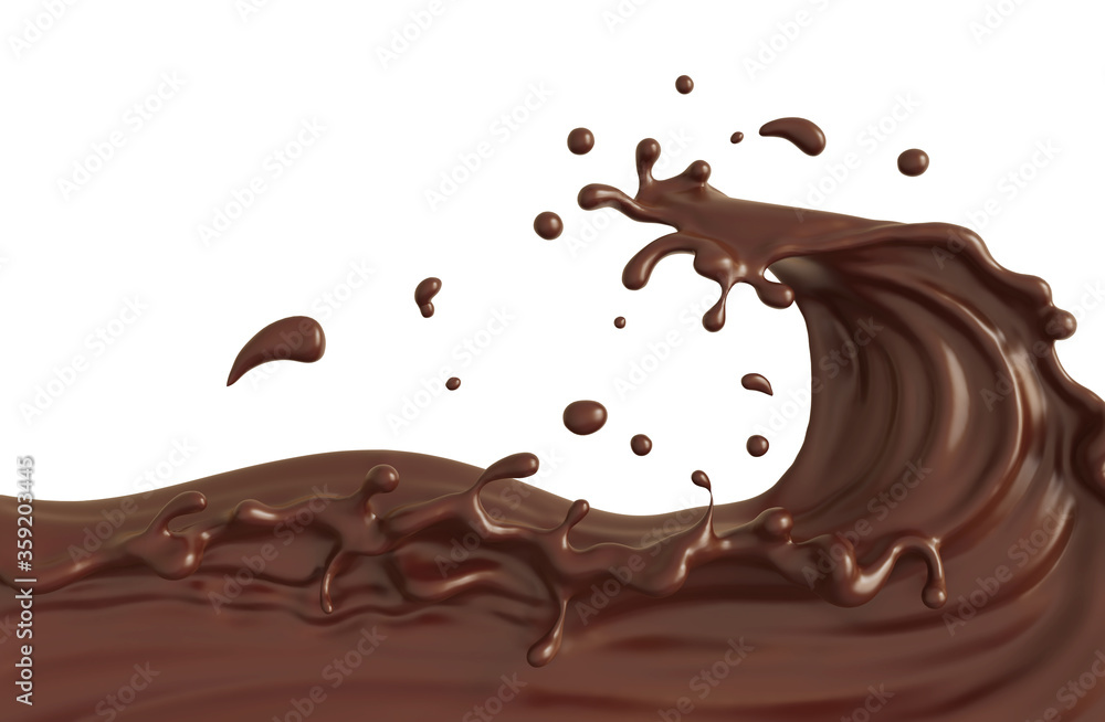 chocolate splash background, 3d rendering. chocolate splash background, 3d rendering.