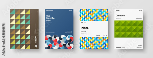 Abstract brochure cover vector design. Corporate identity geometric illustration template.