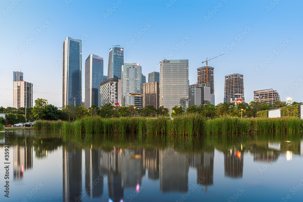Urban scenery of Qianhai Free Trade Zone in Shenzhen