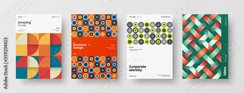 Abstract brochure cover vector design. Corporate identity geometric illustration template.