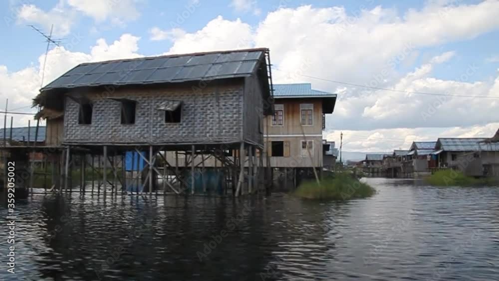Stilt village at Inle lake, Myanmar