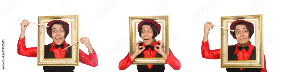 Fototapeta premium Funny artist isolated on white