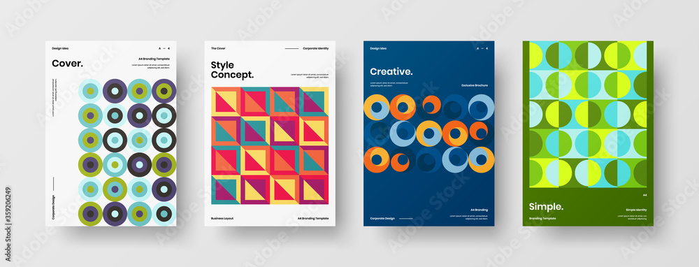 Abstract brochure cover vector design. Corporate identity geometric illustration template.