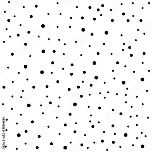 Little black circles on white background. Abstract  dotted texture vector illustration in pop art style.