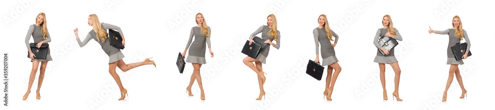 Businesswoman in business concept isolated on white Businesswoman in business concept isolated on white