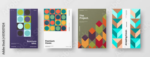 Abstract brochure cover vector design. Corporate identity geometric illustration template.